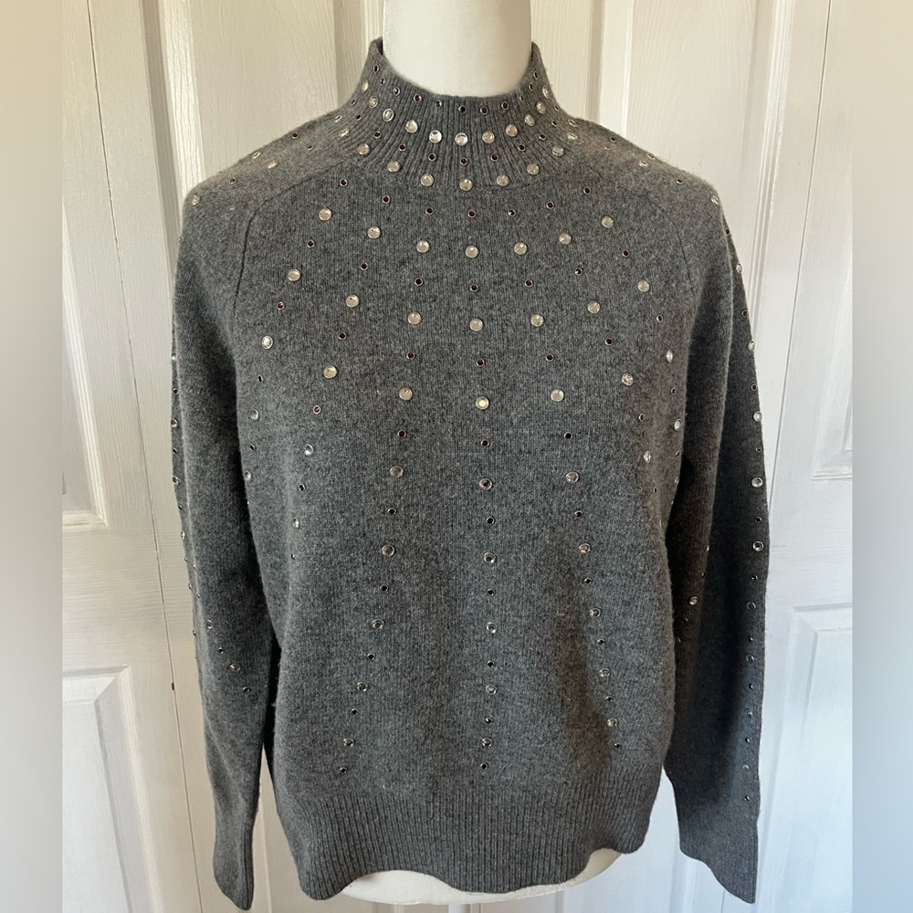 Sandro Paris wool blend bejeweled sweater!